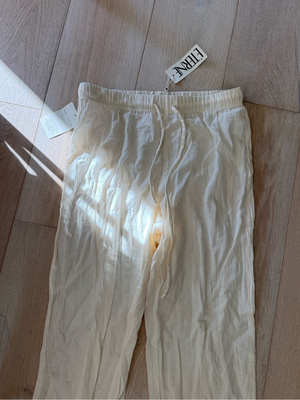 NWT ETERNE Willow Pant in Cream (100% Cotton) - Size Small - Picture 6 of 12